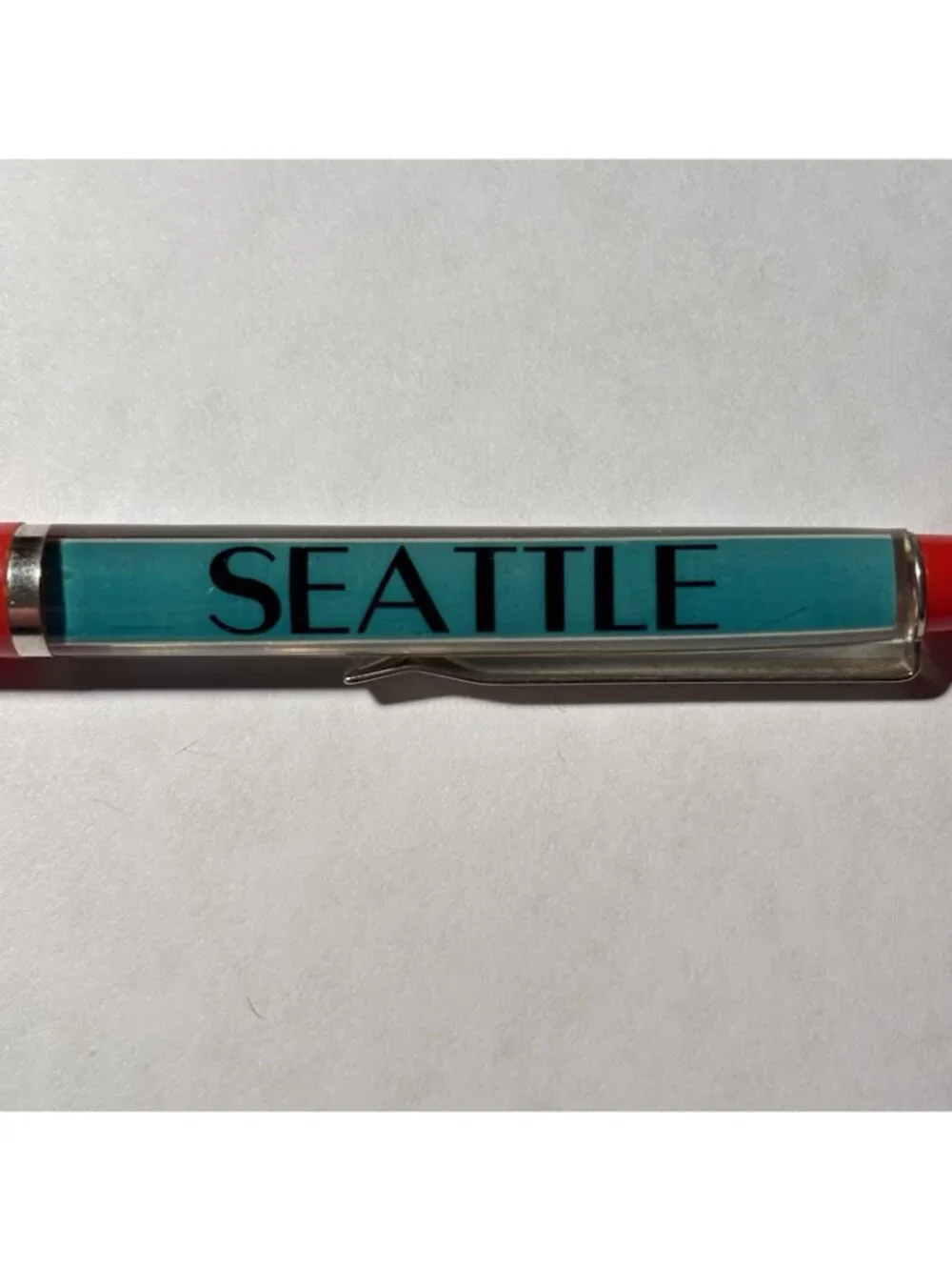 Seattle Washington Floaty Pen Monorail Train Car Moves by City and Space Needle